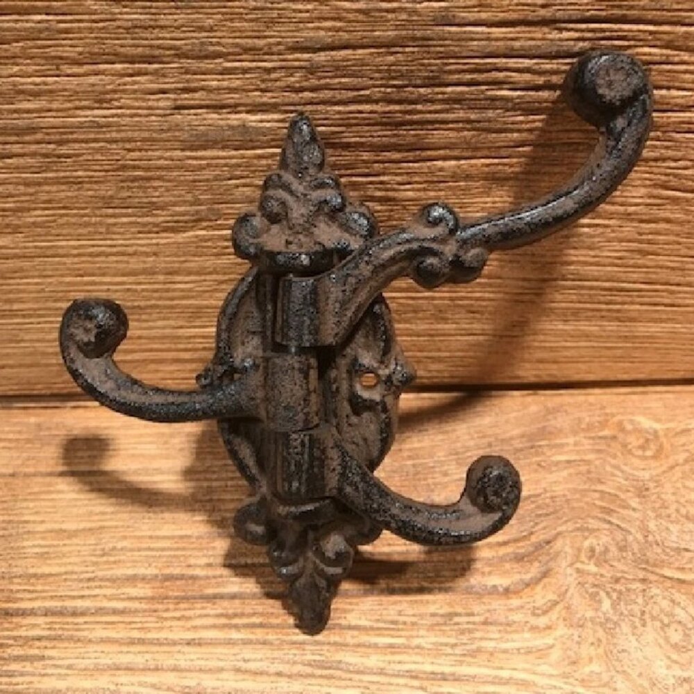 One (1) Swivel Wall Hook Rustic 6 1/2" tall 5 1/2" wide Set of One (1) 01758